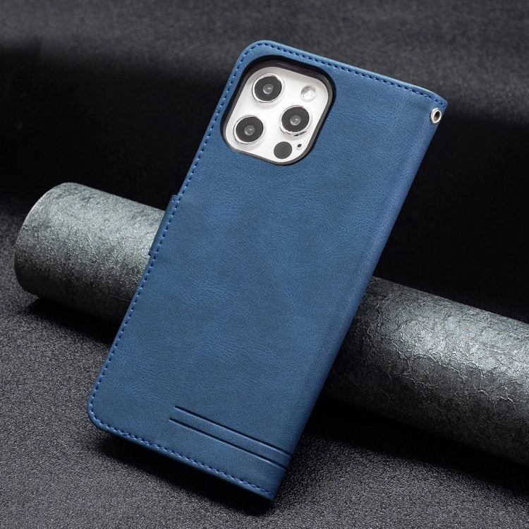 For iPhone 12 Magnetic Clasp RFID Blocking Anti-Theft Leather Case with Holder  Card Slots