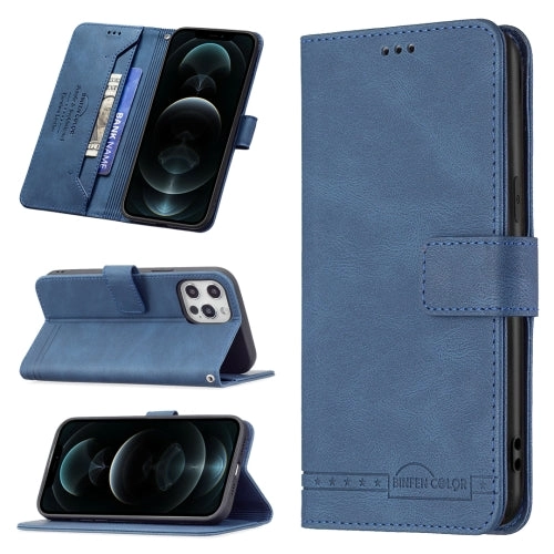 For iPhone 12 Magnetic Clasp RFID Blocking Anti-Theft Leather Case with Holder  Card Slots