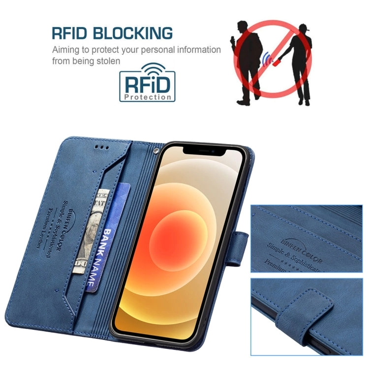 For iPhone 13 Magnetic Clasp RFID Blocking Anti-Theft Leather Case with Holder  Card Slots