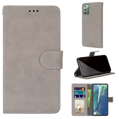 For Samsung Galaxy Note 20 Retro Frosted Horizontal Flip PU Leather Case with Holder  Card