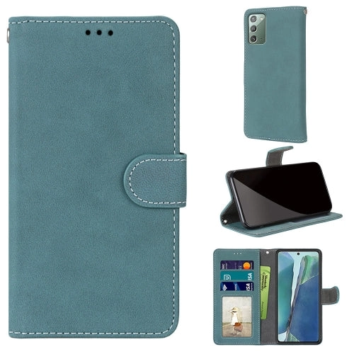 For Samsung Galaxy Note 20 Retro Frosted Horizontal Flip PU Leather Case with Holder  Card