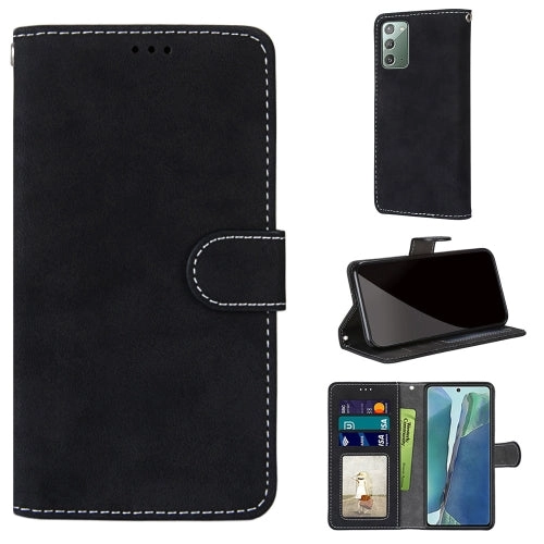 For Samsung Galaxy Note 20 Retro Frosted Horizontal Flip PU Leather Case with Holder  Card