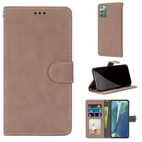 For Samsung Galaxy Note 20 Retro Frosted Horizontal Flip PU Leather Case with Holder  Card