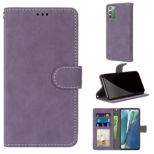 For Samsung Galaxy Note 20 Retro Frosted Horizontal Flip PU Leather Case with Holder  Card