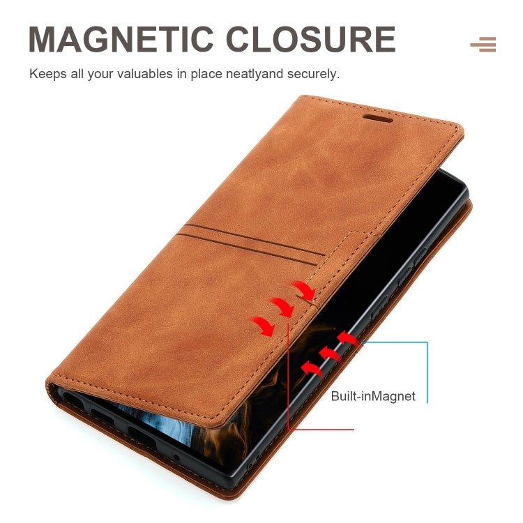 For Samsung Galaxy Note20 Dream Magnetic Suction Business Horizontal Flip PU Leather Case with