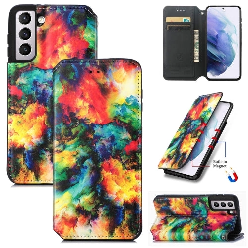 For Samsung Galaxy S21  5G Colorful Magnetic Horizontal Flip PU Leather Case with Holder  Card