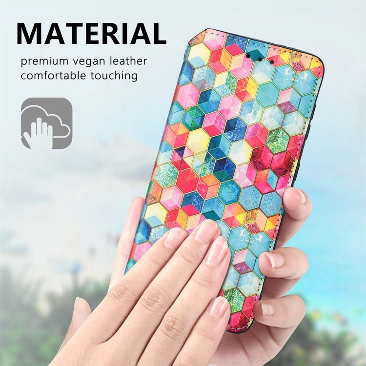For Samsung Galaxy S21  5G Colorful Magnetic Horizontal Flip PU Leather Case with Holder  Card