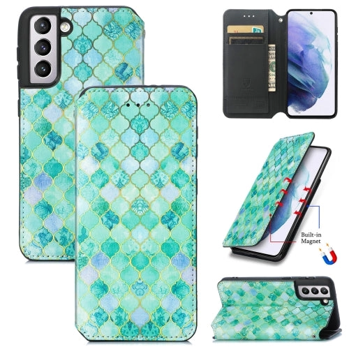 For Samsung Galaxy S21  5G Colorful Magnetic Horizontal Flip PU Leather Case with Holder  Card