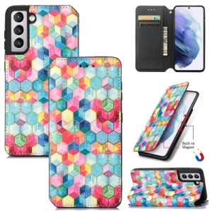 For Samsung Galaxy S21  5G Colorful Magnetic Horizontal Flip PU Leather Case with Holder  Card