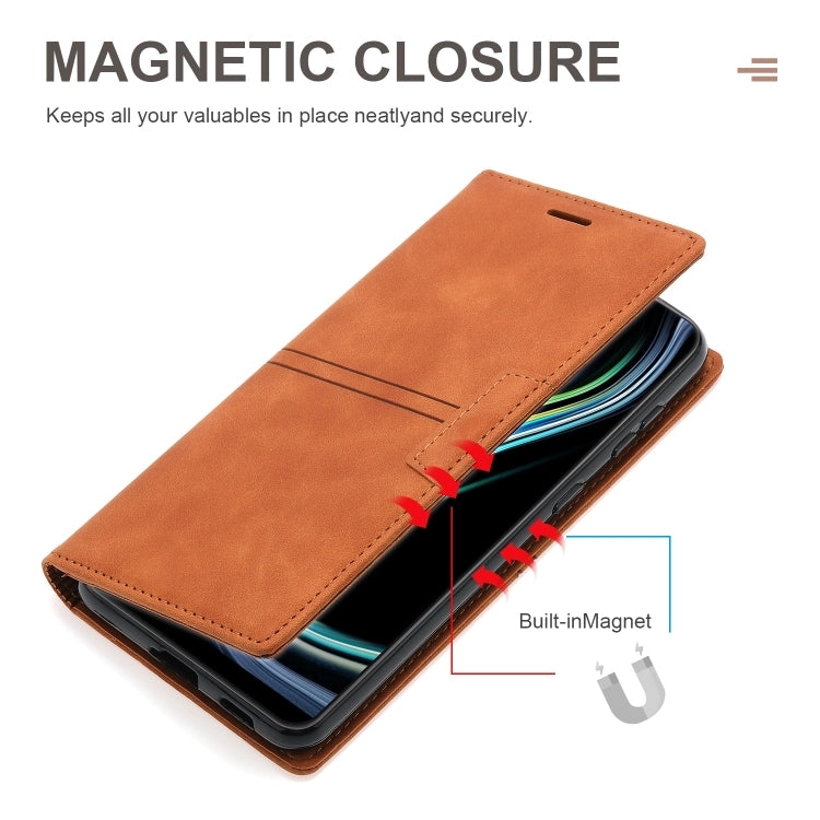 For Samsung Galaxy S21  5G Dream Magnetic Suction Business Horizontal Flip PU Leather Case with