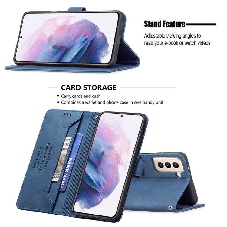 For Samsung Galaxy S21  5G Magnetic Clasp RFID Blocking Anti-Theft Leather Case with Holder