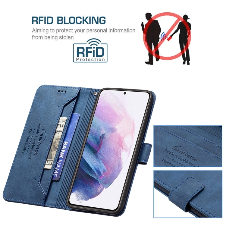 For Samsung Galaxy S21  5G Magnetic Clasp RFID Blocking Anti-Theft Leather Case with Holder