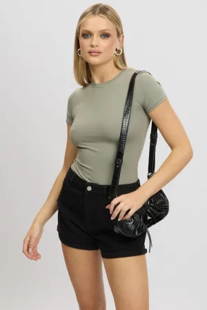 Green T shirt Short Sleeve Crew Neck Supersoft