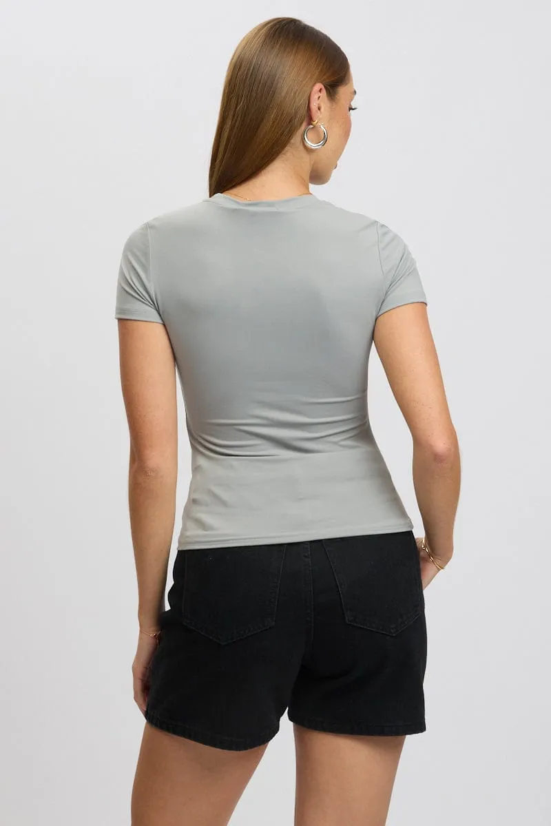 Grey T shirt Short Sleeve Crew Neck Supersoft