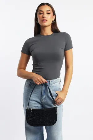 Grey T Shirt Short Sleeve Crew Neck Supersoft