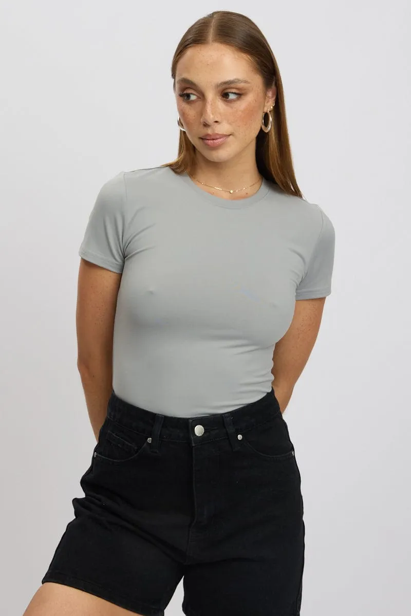 Grey T shirt Short Sleeve Crew Neck Supersoft