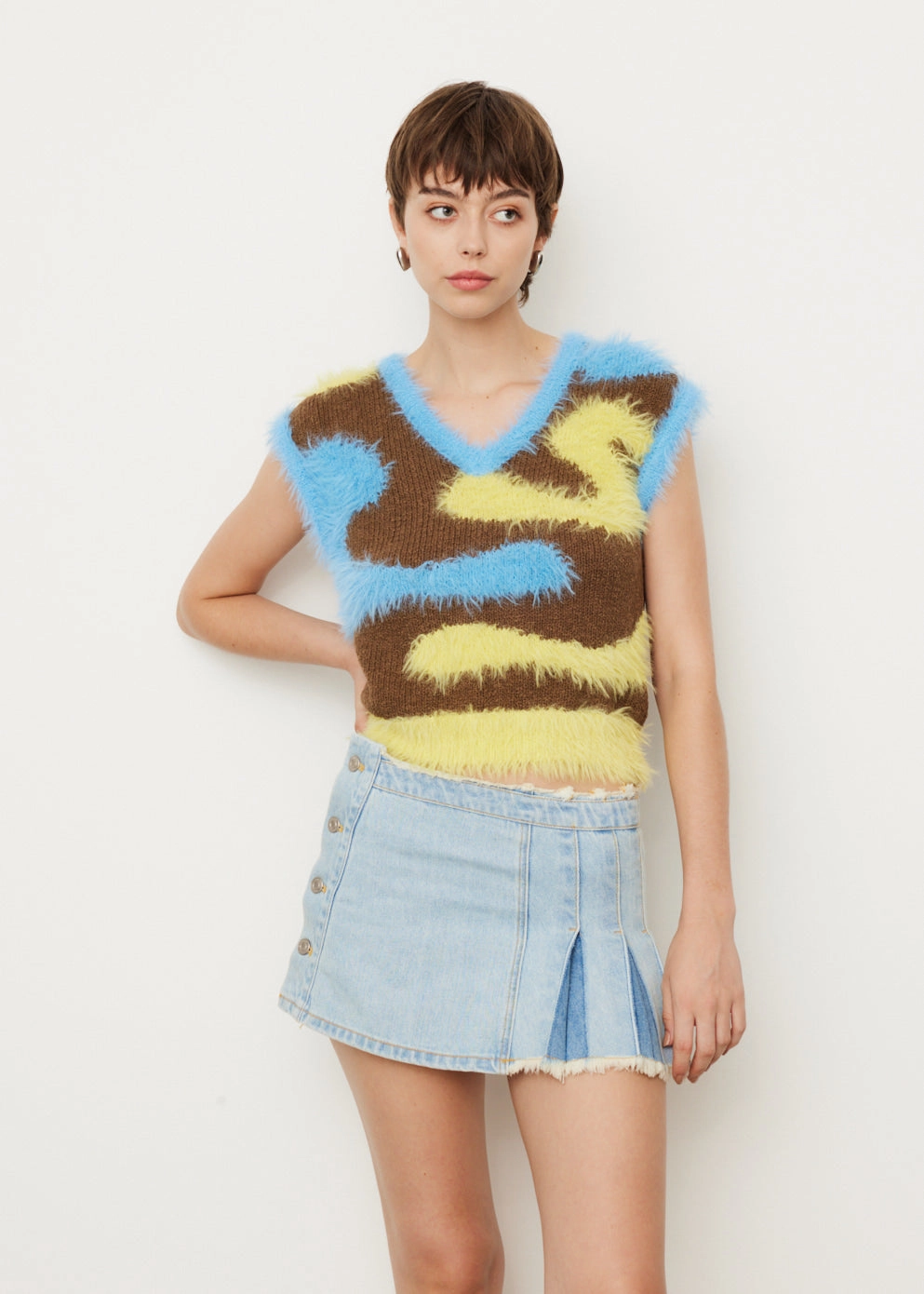 Hairy Wave Knit Vest