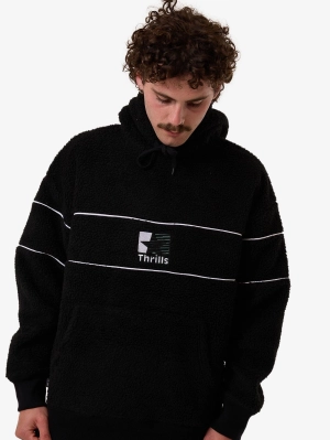 Hazed Slouch Hood Polar Fleece - Black