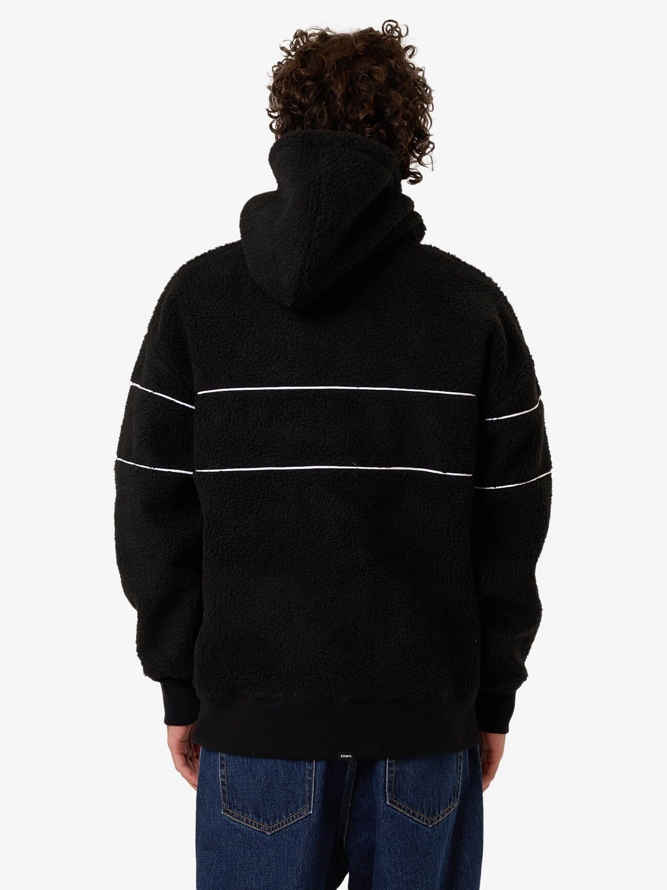 Hazed Slouch Hood Polar Fleece - Black