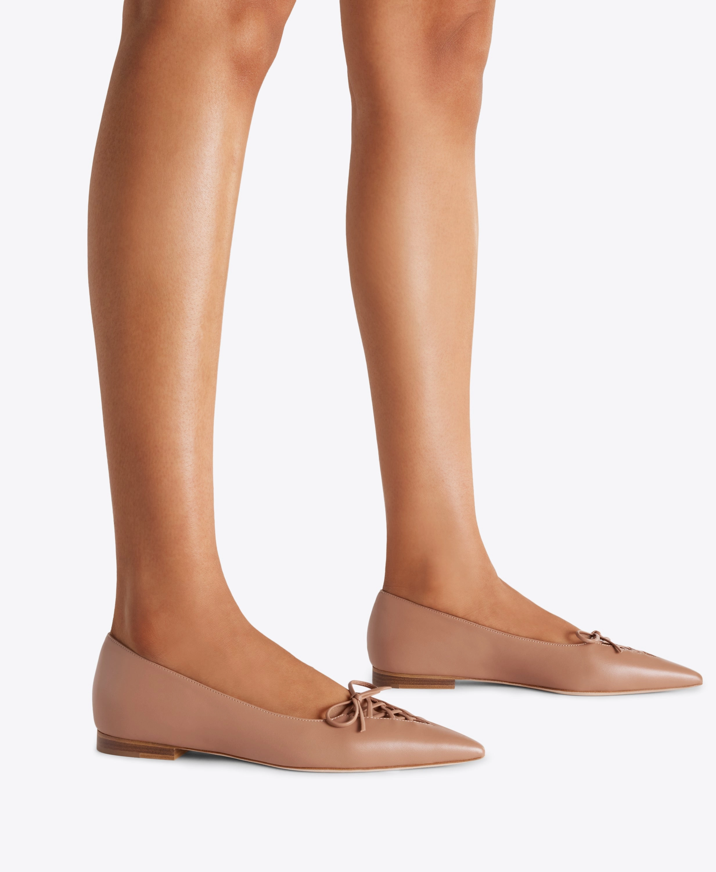 Hedy Blush Leather Flat Pumps