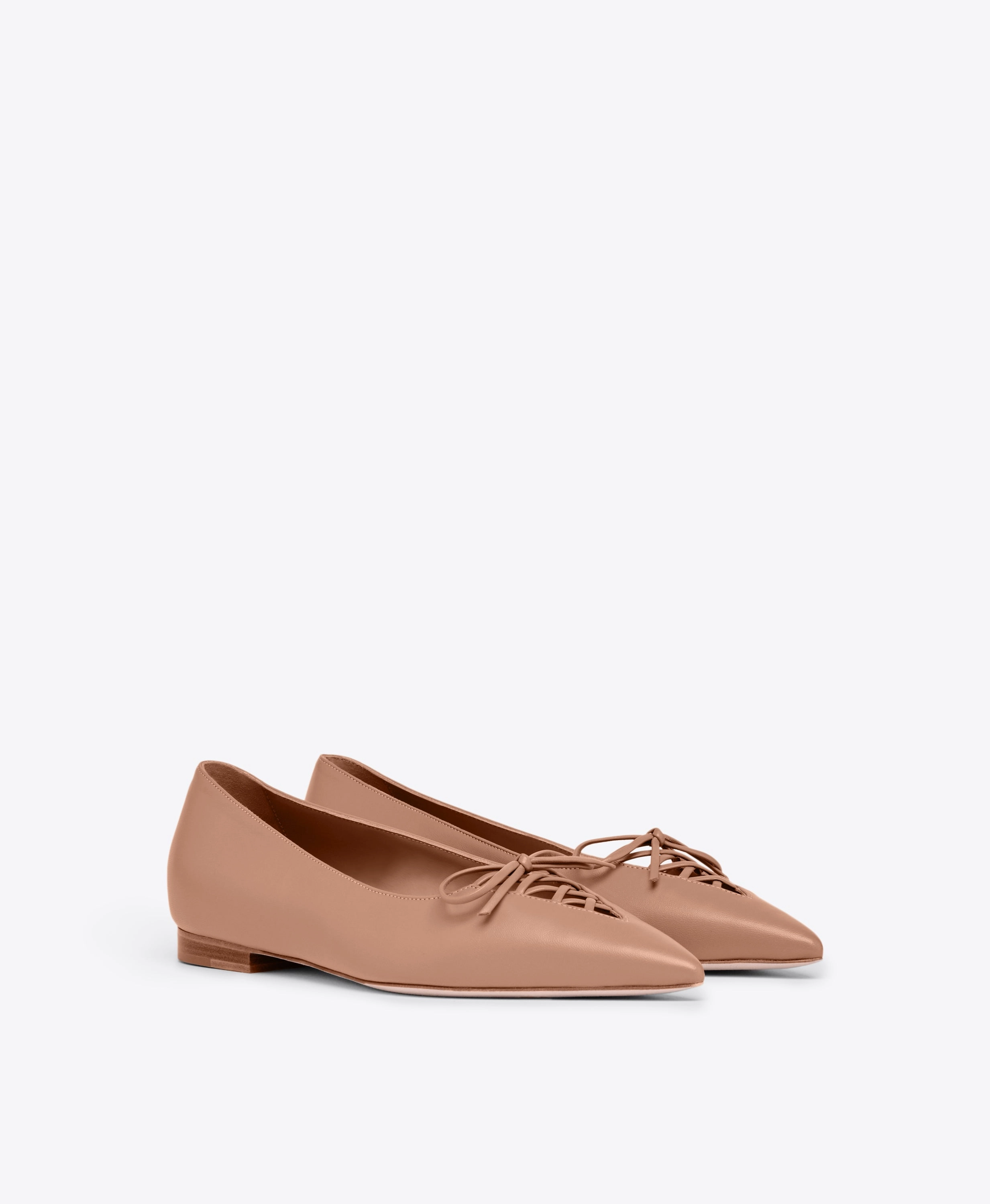 Hedy Blush Leather Flat Pumps