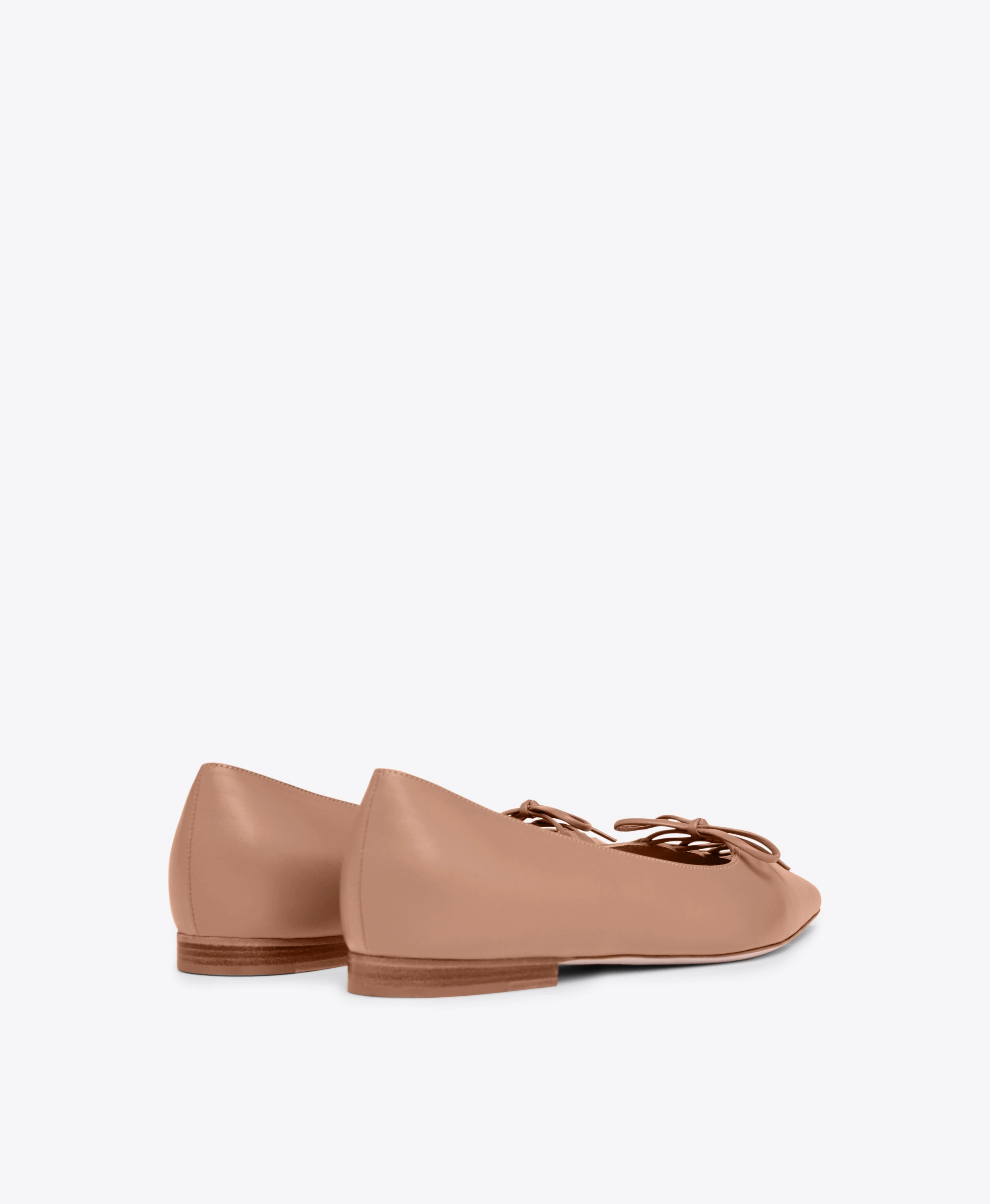 Hedy Blush Leather Flat Pumps