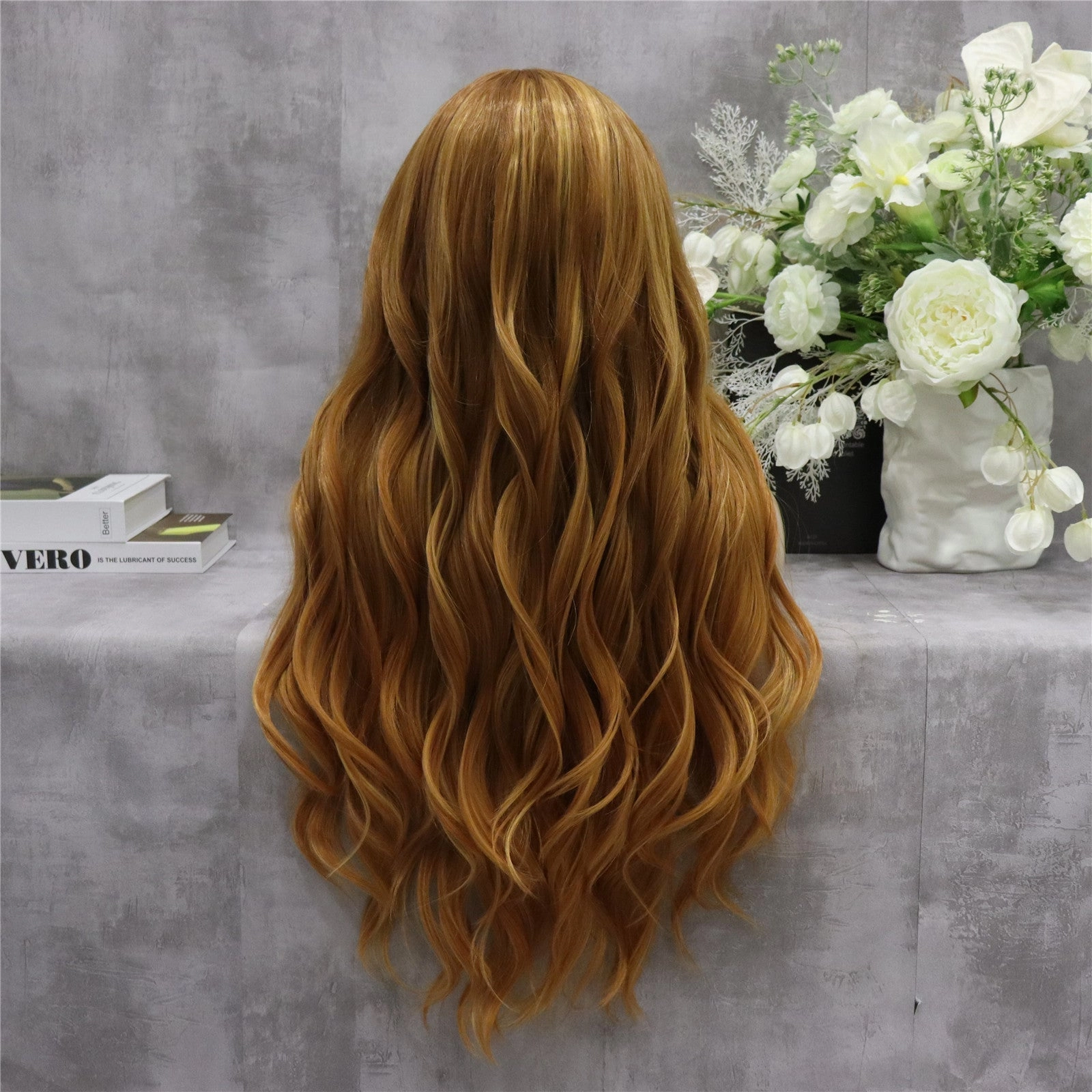 Honey Scarlet  Blonde Ginger Long Wave T Part Lace Front Wig