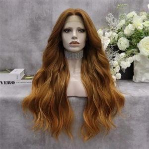 Honey Scarlet  Blonde Ginger Long Wave T Part Lace Front Wig