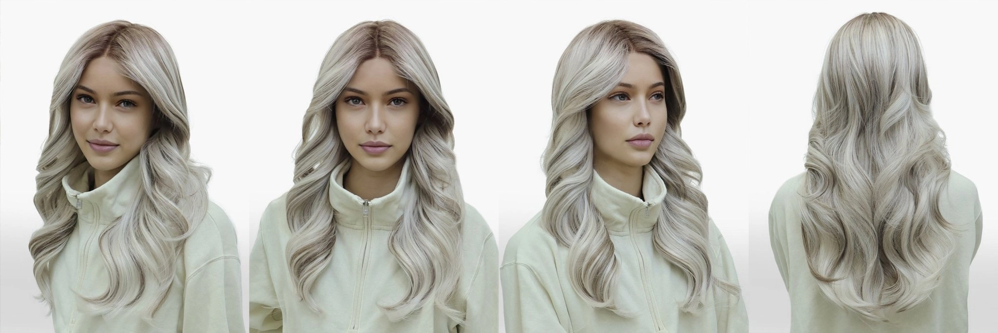 IMstyle Astra T-part Glueless lace front silver mist with soft rooting layer cut 24 inches wig TK117-Y103-60