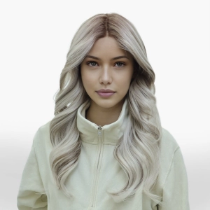 IMstyle Astra T-part Glueless lace front silver mist with soft rooting layer cut 24 inches wig TK117-Y103-60