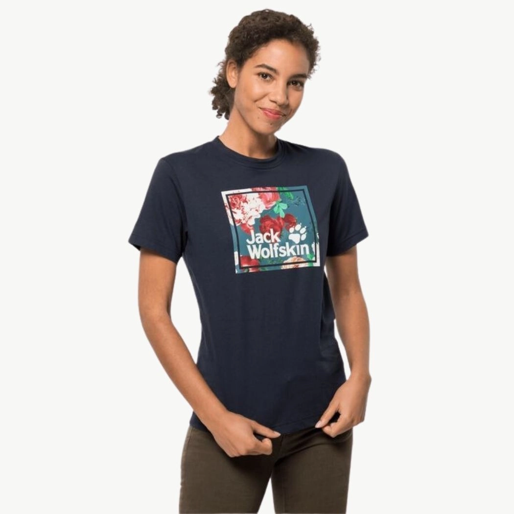 jack wolfskin Flower Logo Women's Tee