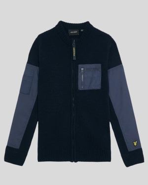Kids Tonal Nylon Trim Cardigan