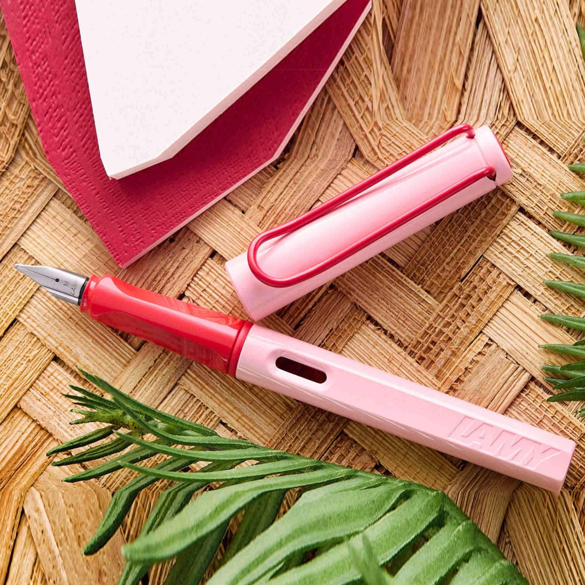 Lamy Fountain Pen - Safari with Red Grip, Cherry Blossom, L0E8CHB