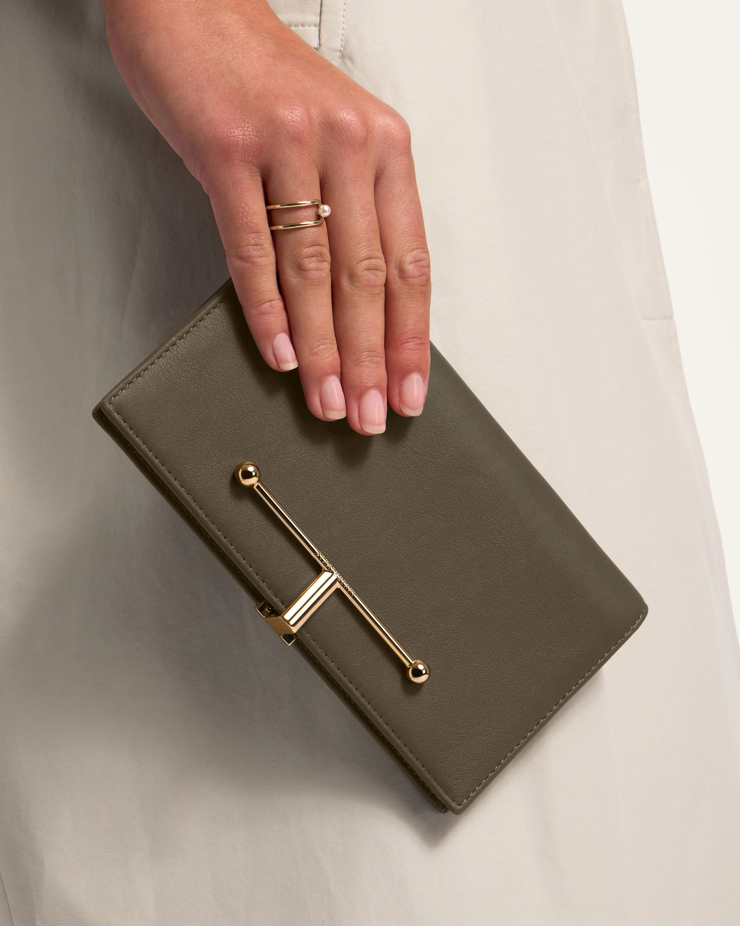 Large Melville Street Wallet - Khaki/Caramel/Diamond