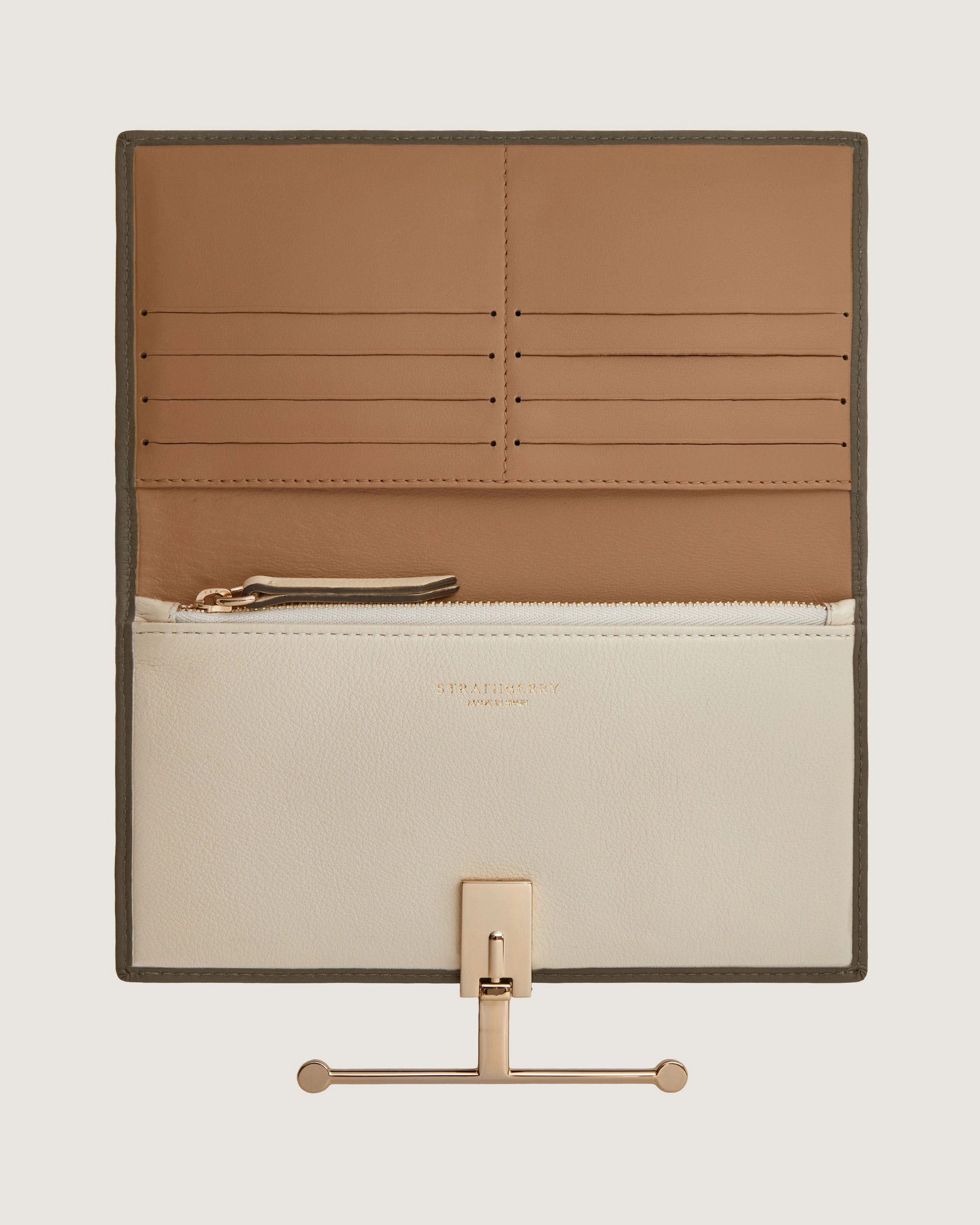 Large Melville Street Wallet - Khaki/Caramel/Diamond