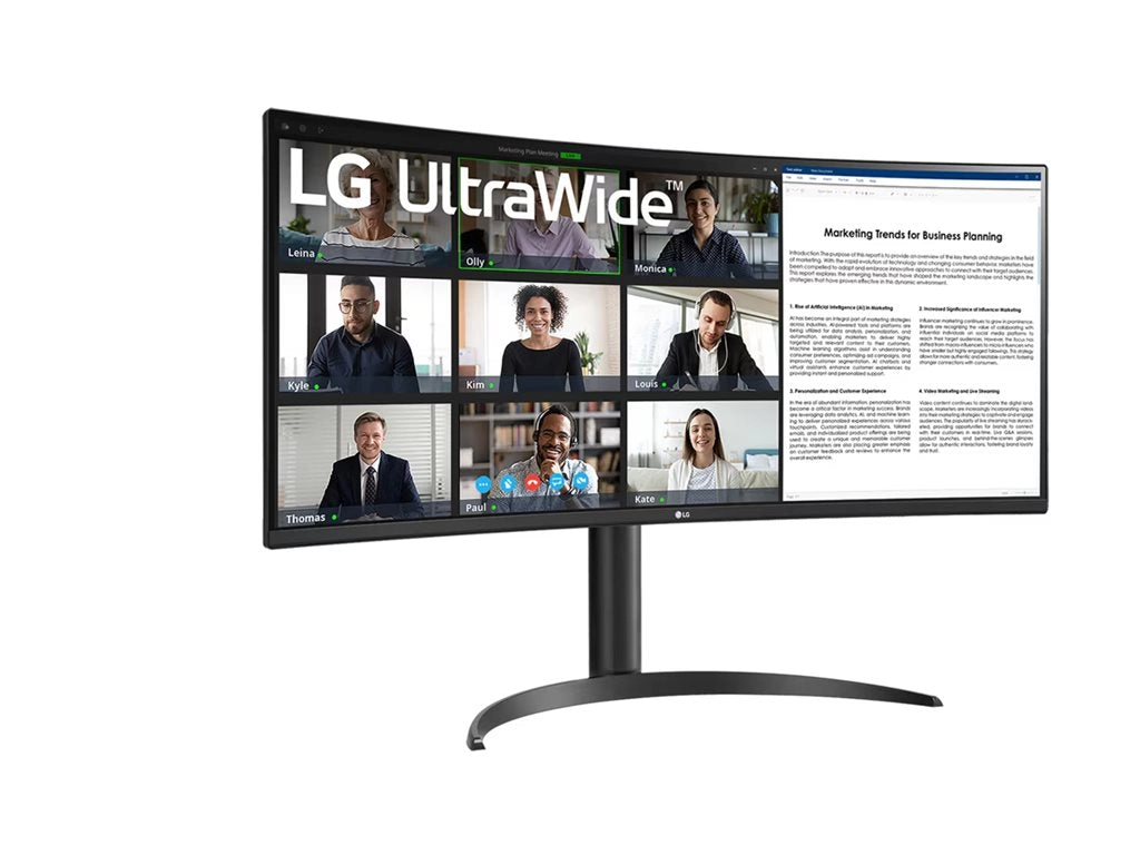 LG UltraWide 34BR55QC-B - LED monitor - curved - 34 - 3440 x 1440 UWQHD @ 100 Hz - VA - 300 cd/mï¿½ - 3000:1 - HDR10 - 5 ms -