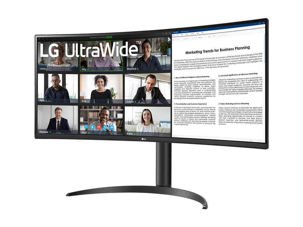 LG UltraWide 34BR55QC-B - LED monitor - curved - 34 - 3440 x 1440 UWQHD @ 100 Hz - VA - 300 cd/mï¿½ - 3000:1 - HDR10 - 5 ms -