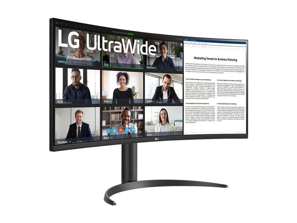 LG UltraWide 34BR55QC-B - LED monitor - curved - 34 - 3440 x 1440 UWQHD @ 100 Hz - VA - 300 cd/mï¿½ - 3000:1 - HDR10 - 5 ms -