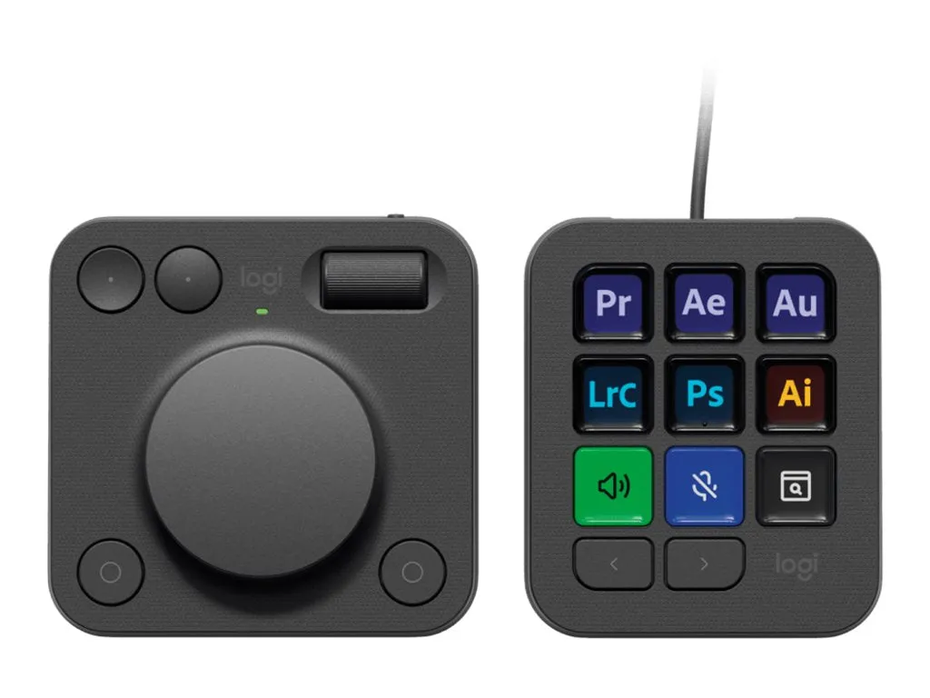 Logitech Master Series MX Creative Console - Keypad and dialpad set - backlit - USB-C - graphite 920-012660