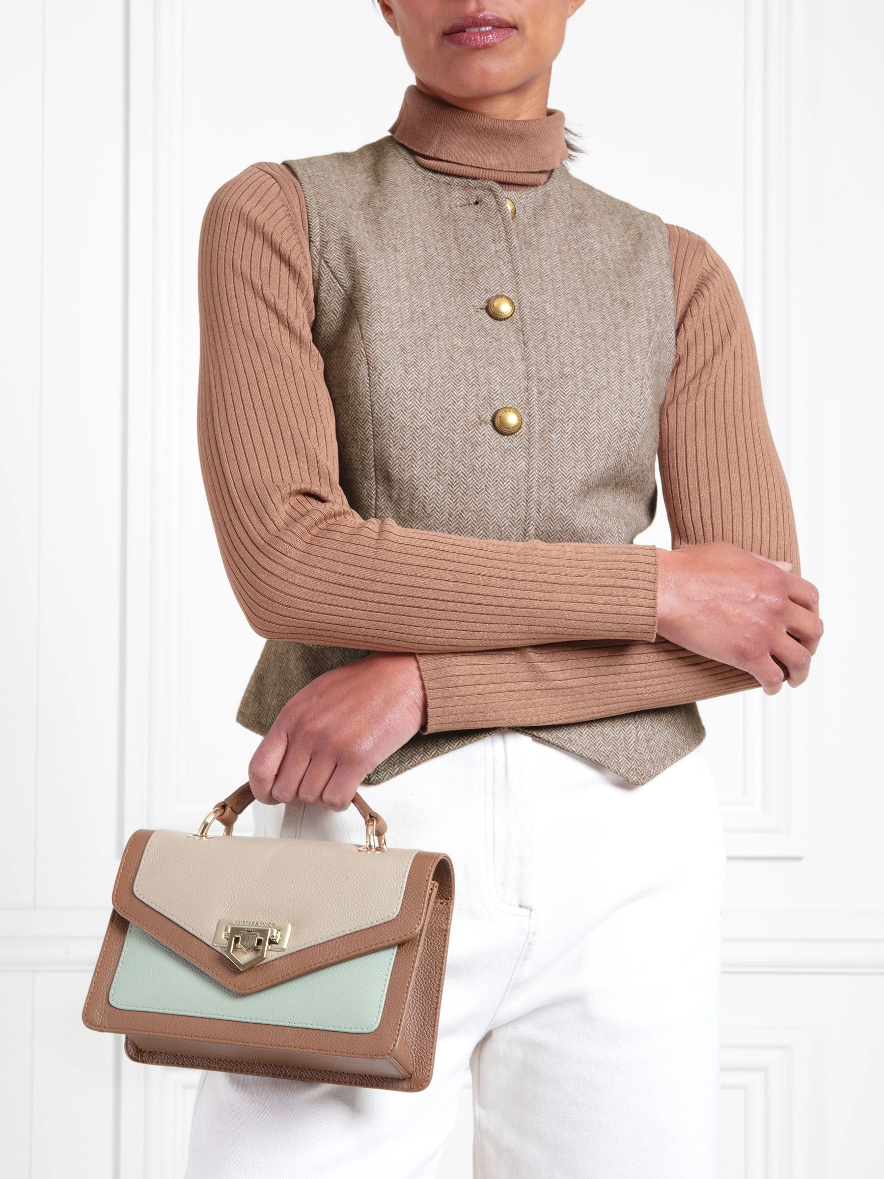 Loxley Mini Cross Body Bag - Mint Tri-Color