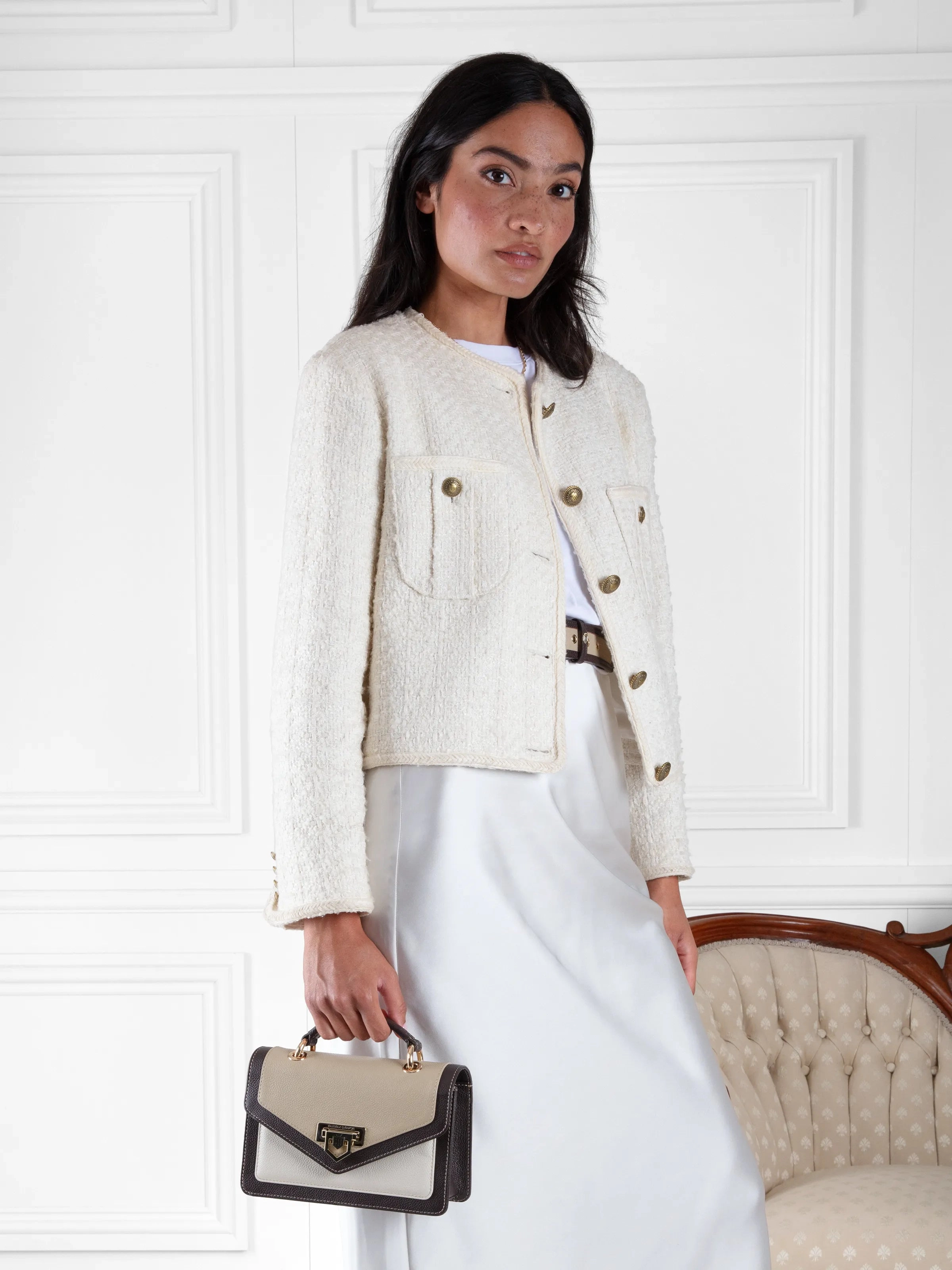 Loxley Mini Cross Body Bag - Neutral Tri-Color Leather