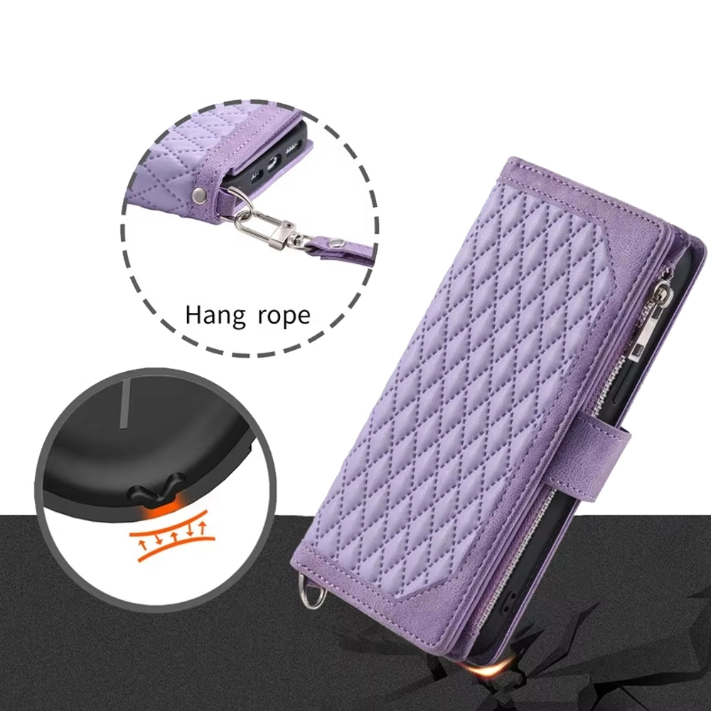 Luxury Zipper Leather Cover for Samsung Galaxy