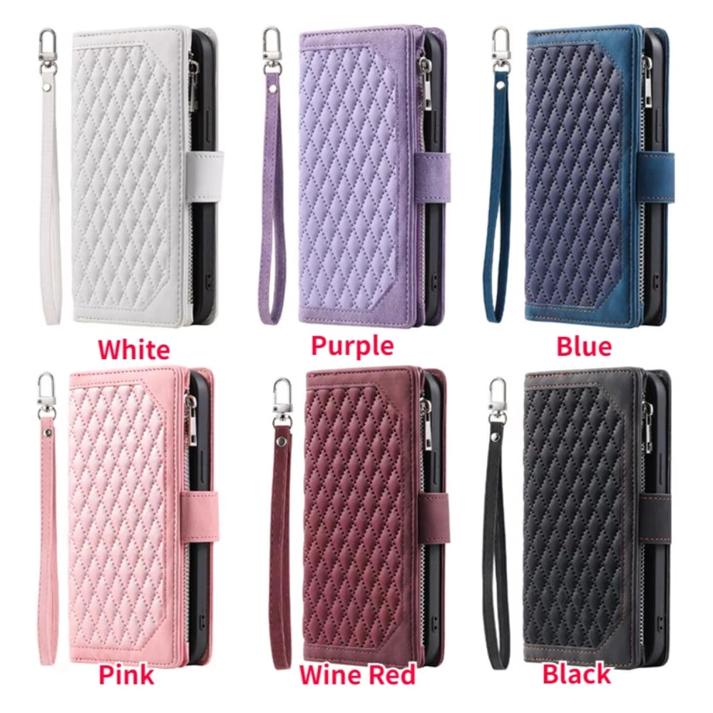 Luxury Zipper Leather Cover for Samsung Galaxy