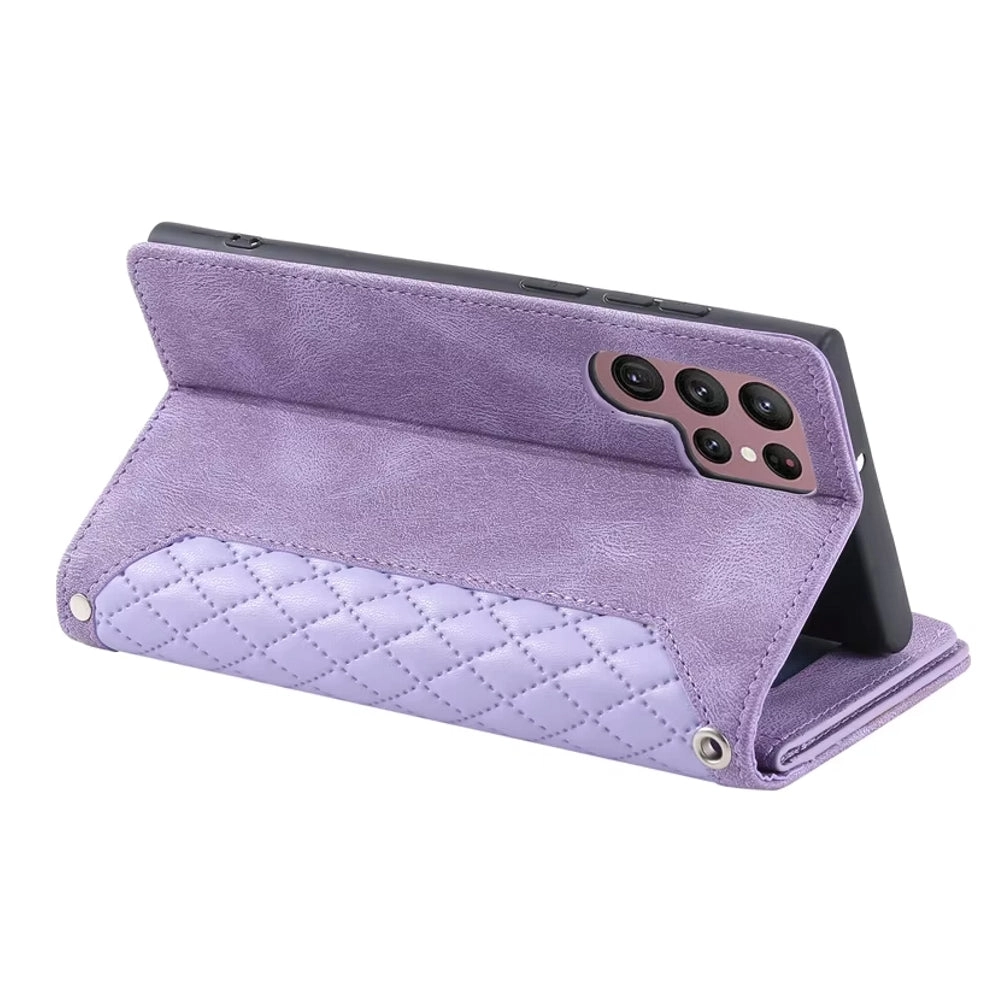 Luxury Zipper Leather Cover for Samsung Galaxy