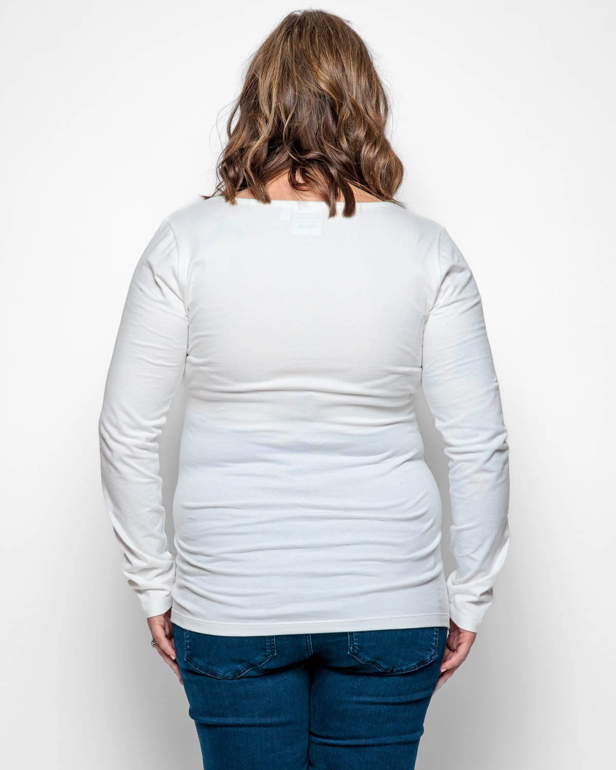Maternity Cotton Long Sleeve Top | White