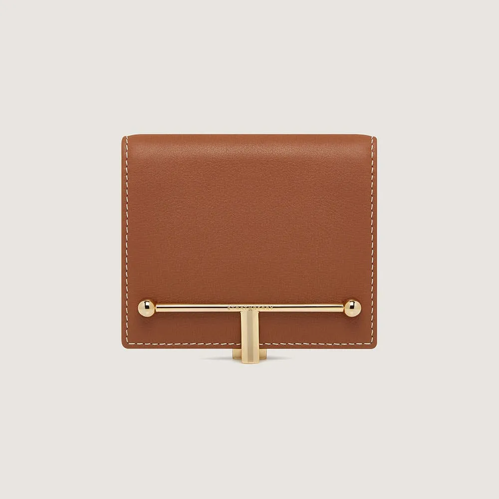 Melville Street Wallet - Chestnut with Vanilla Stitch