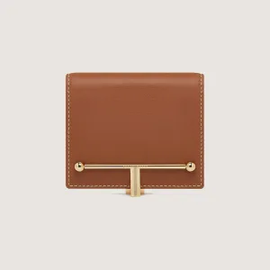 Melville Street Wallet - Chestnut with Vanilla Stitch