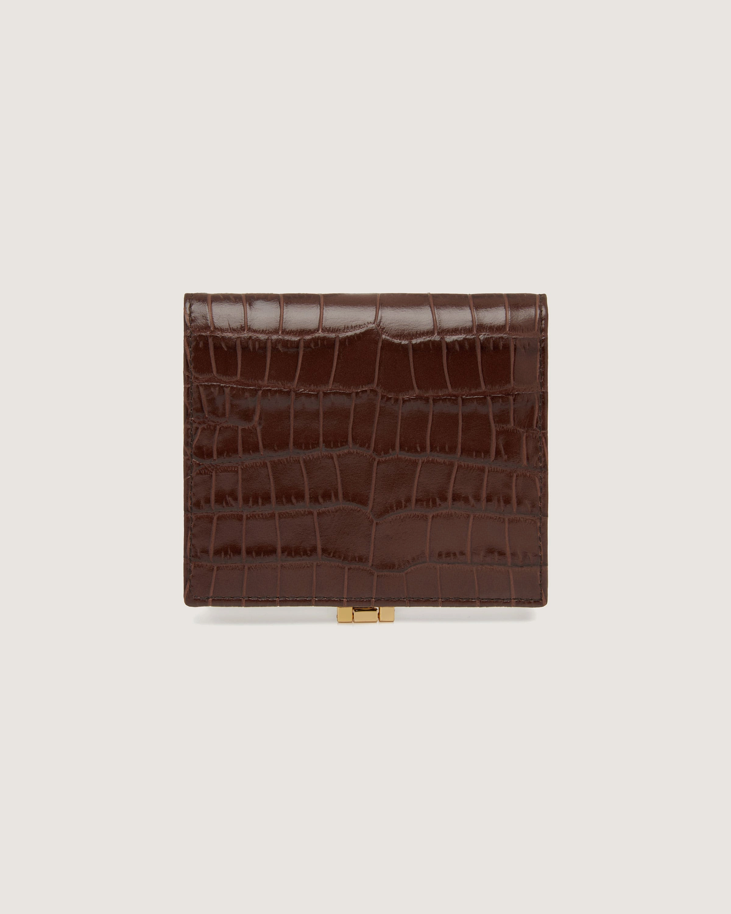 Melville Street Wallet - Croc Embossed Leather Chocolate