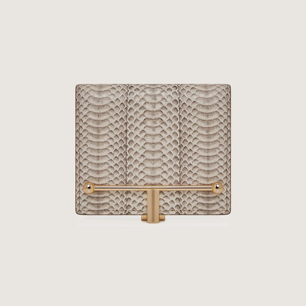 Melville Street Wallet - Snake-Embossed Leather Vanilla