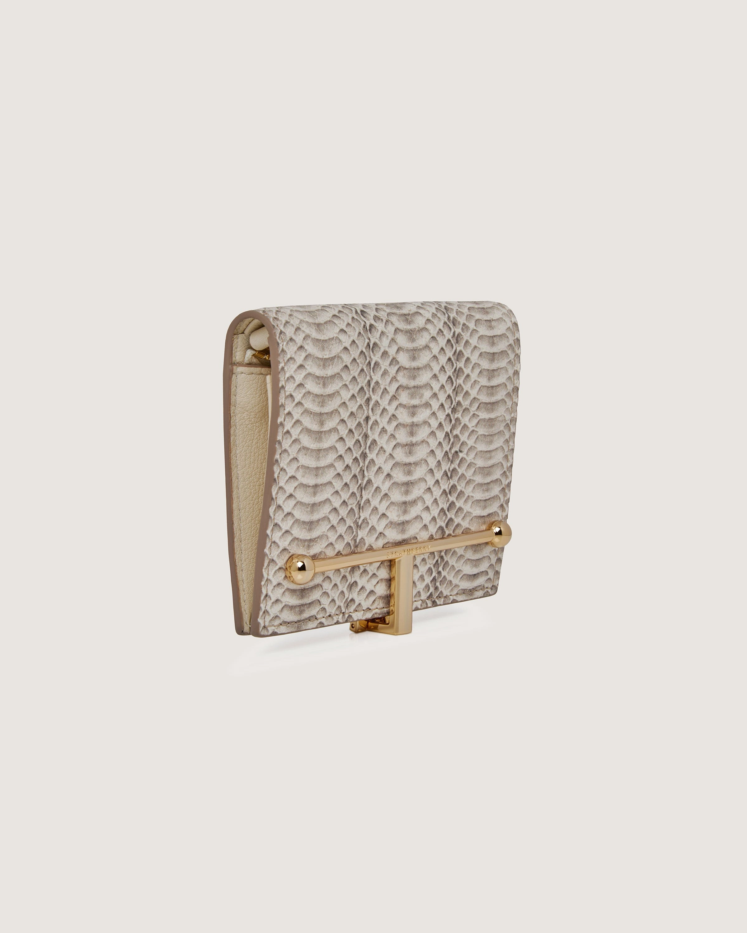 Melville Street Wallet - Snake-Embossed Leather Vanilla